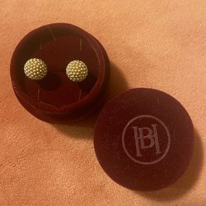 Hillberg & Berk 10mm Rose Gold Pearl Sparkle Ball studs